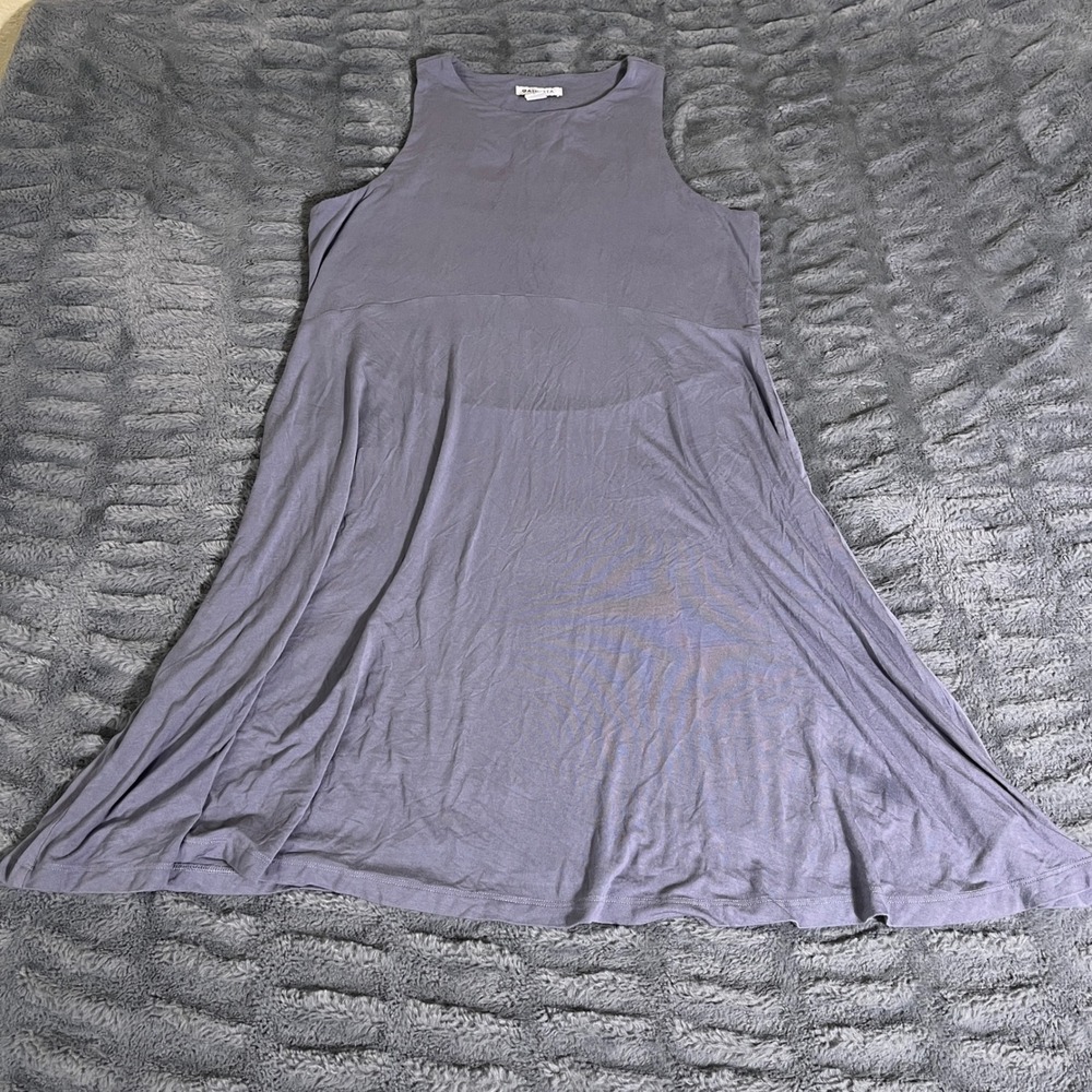 Athleta Purple Gray Modal Blend Sleeveless Fit & Flare Mini Dress Large AP701
